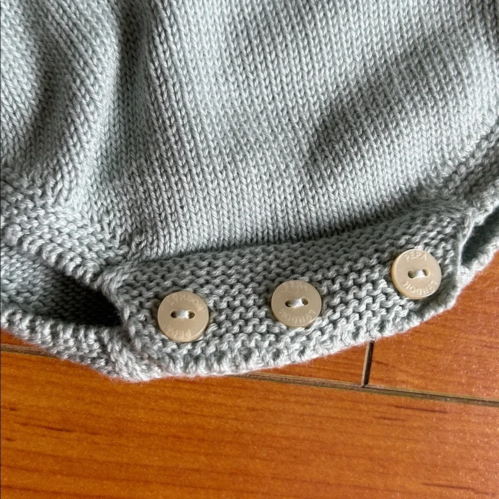 Pepa London Knot Romper & Blue Check Bloomers Newborn